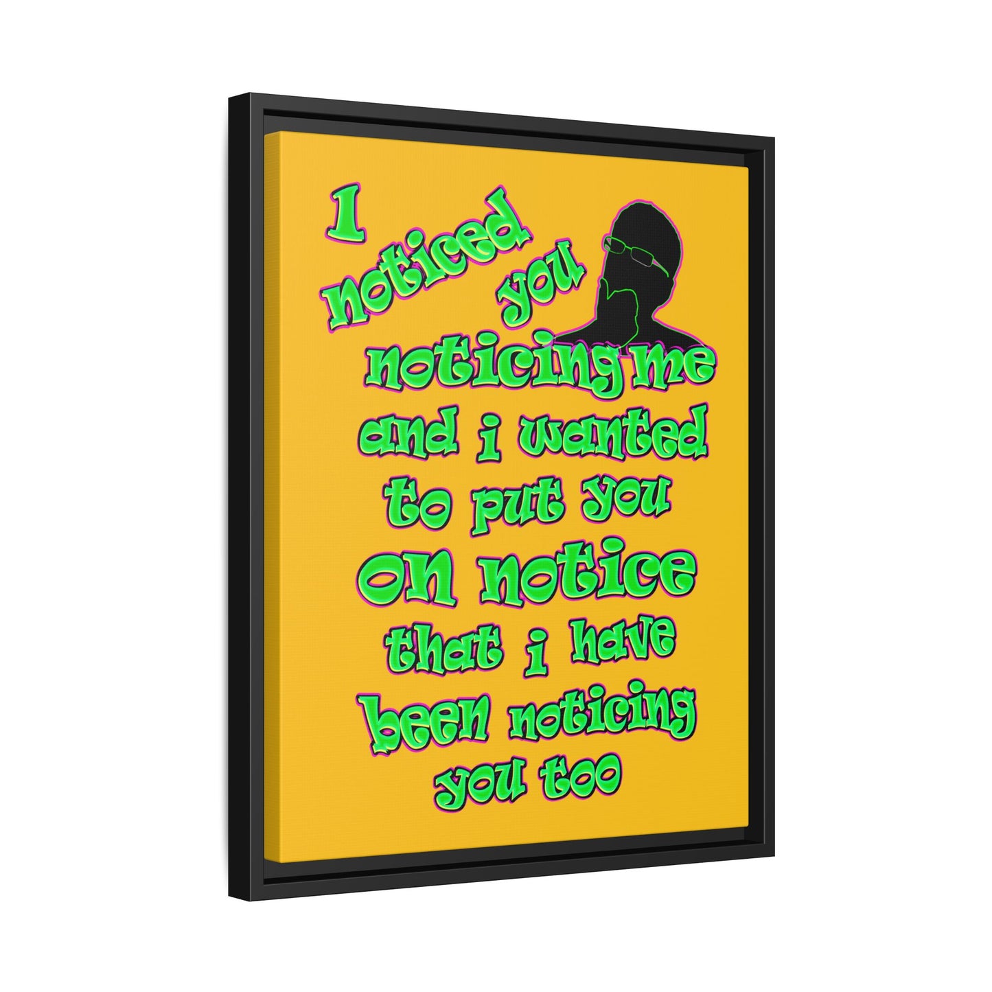 noticed you noticing - framed canvas art (yellow)