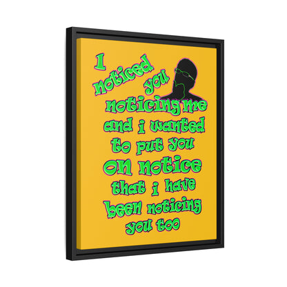 noticed you noticing - framed canvas art (yellow)