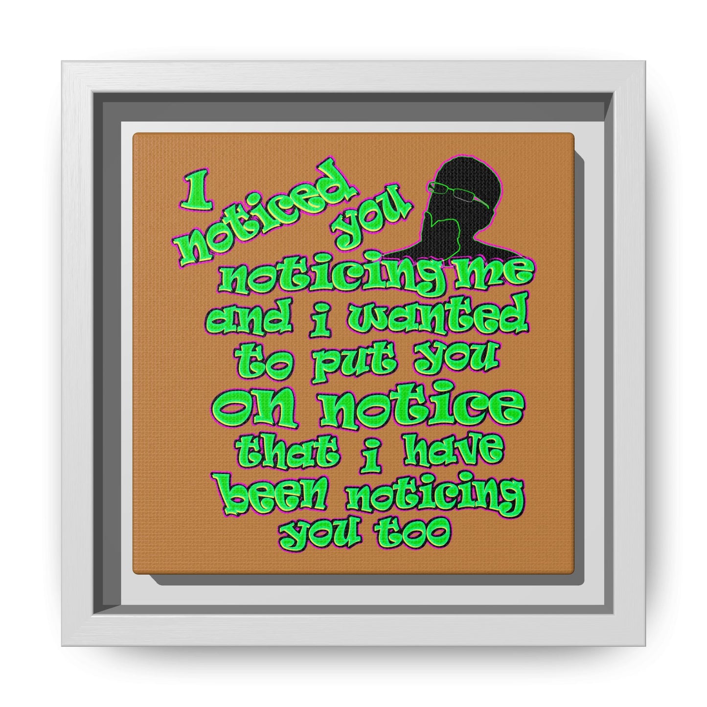 noticed you noticing - framed canvas art (light brown)
