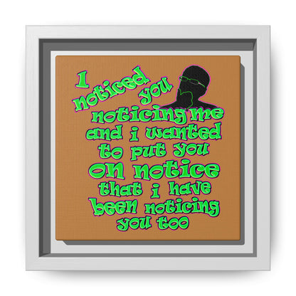 noticed you noticing - framed canvas art (light brown)