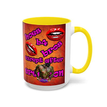 hoes b4 bros - Accent Mug (burnt orange)