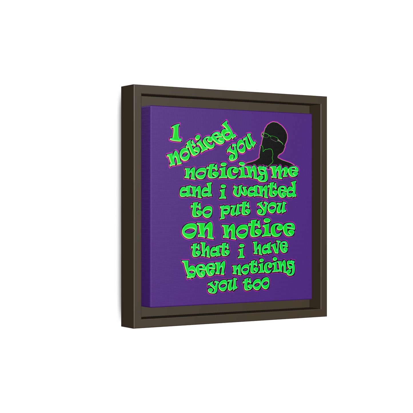 noticed you noticing - framed canvas art (purple)