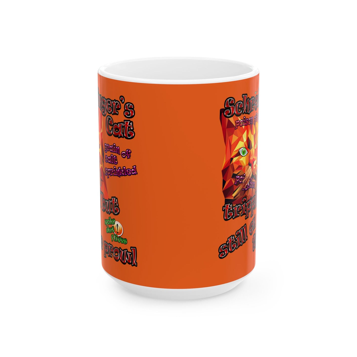 schrodinger's cat - White Mug (orange)