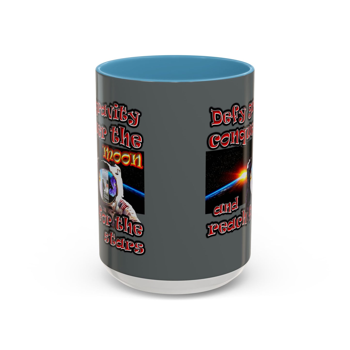 defy conquer reach - Accent Mug (dark grey)