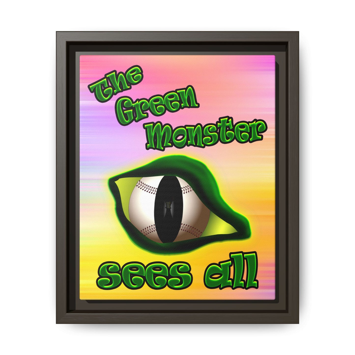 green monster - framed canvas art (color blur)