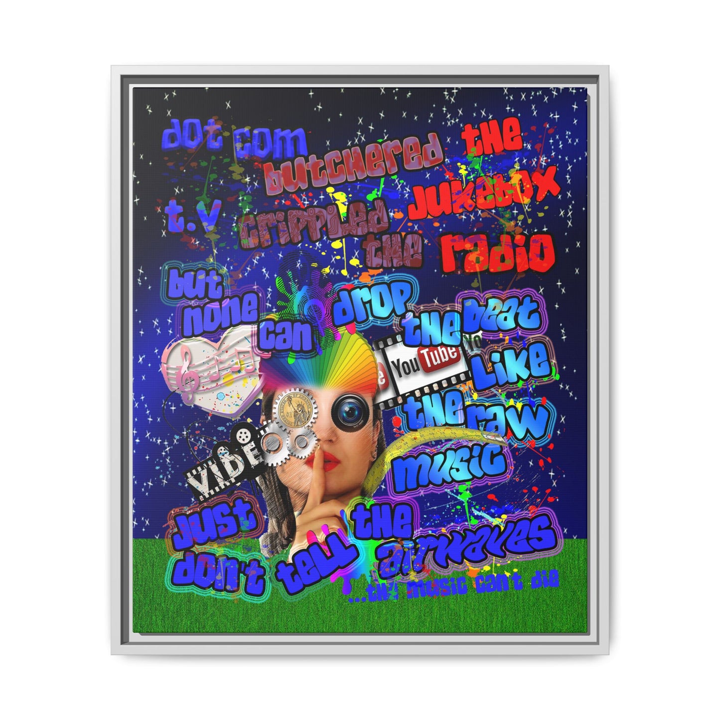 drop the beat - framed canvas art ('snoops' background)