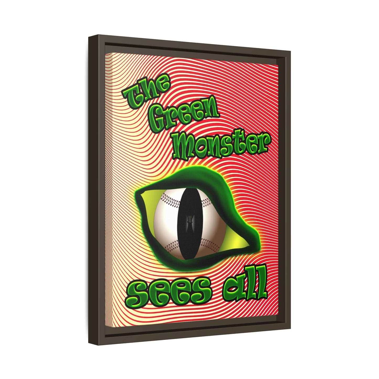 green monster - framed canvas art (yellow-orange wave)