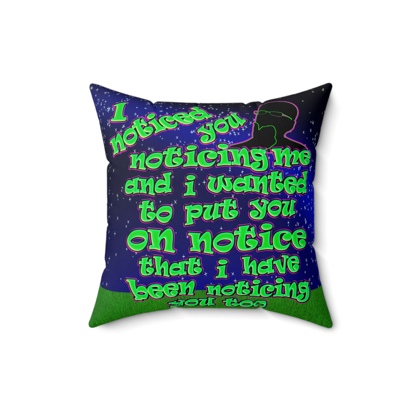 noticed you noticing - Spun Polyester Square Pillow - ('snoops' background)