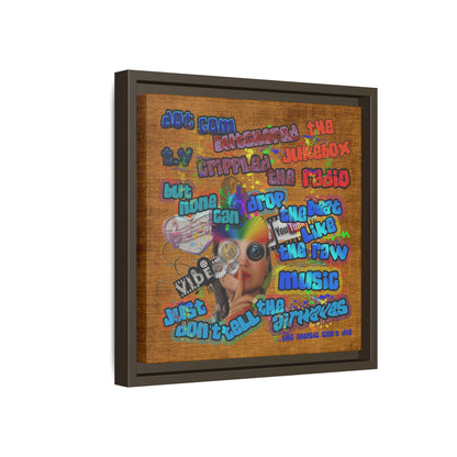 drop the beat - framed canvas art (brown papyrus)