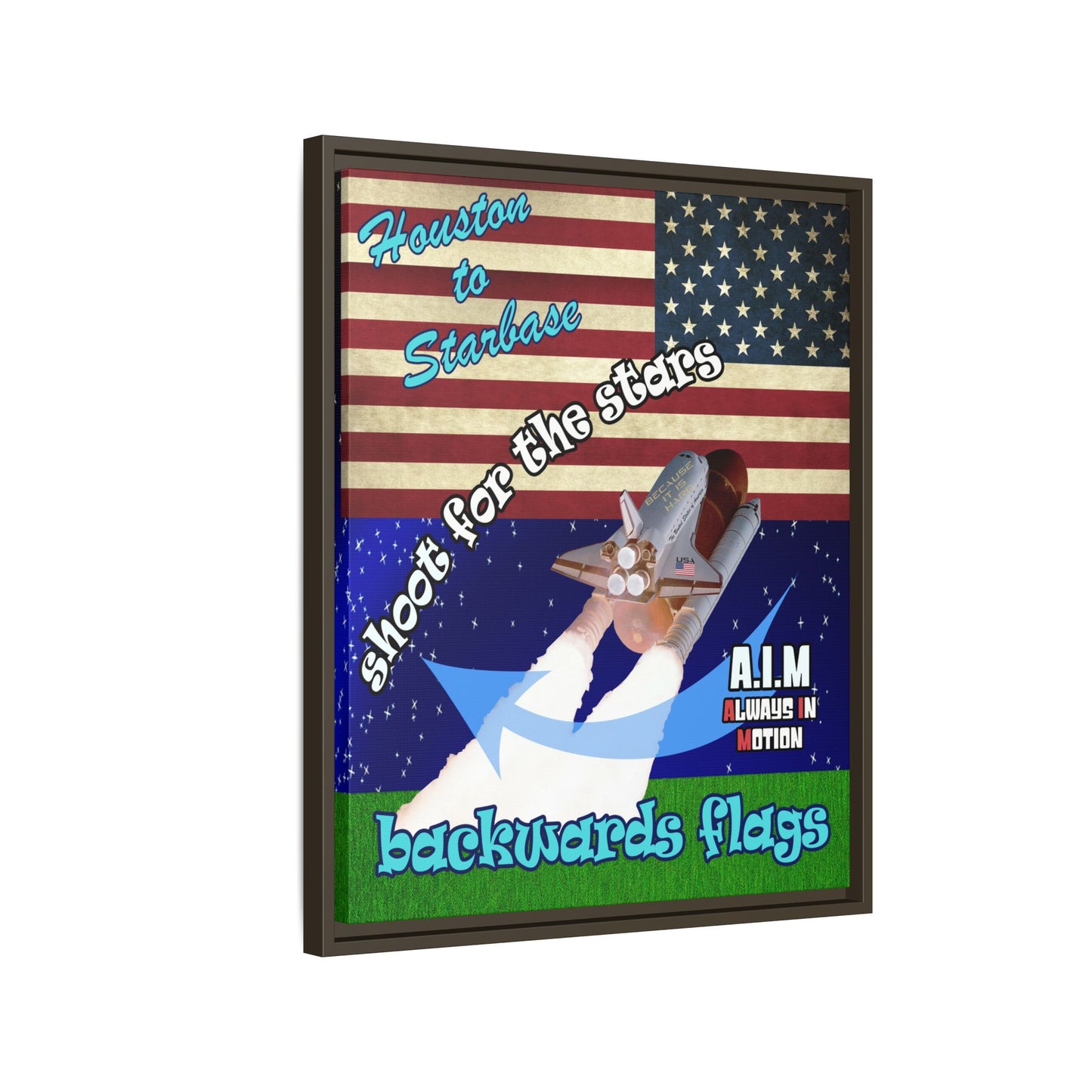 shoot for the stars - framed canvas art ('snoops' background)