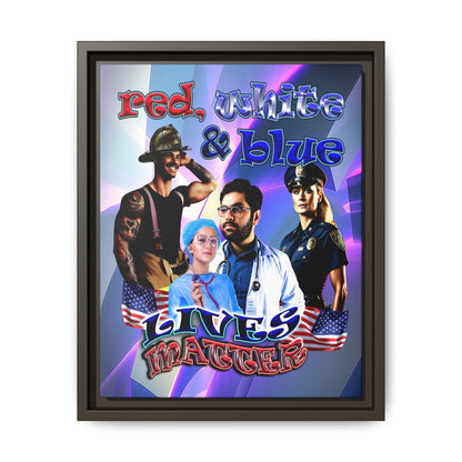 rw&b lives matter - framed canvas art (grey-pink wave)