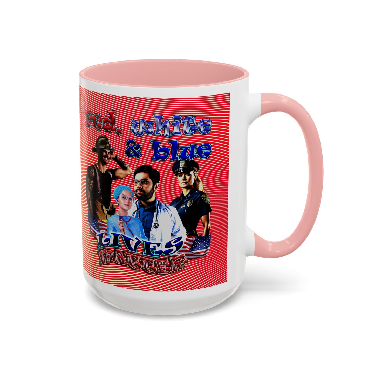 rw&b lives matter - Accent Mug (yellow-orange wave)
