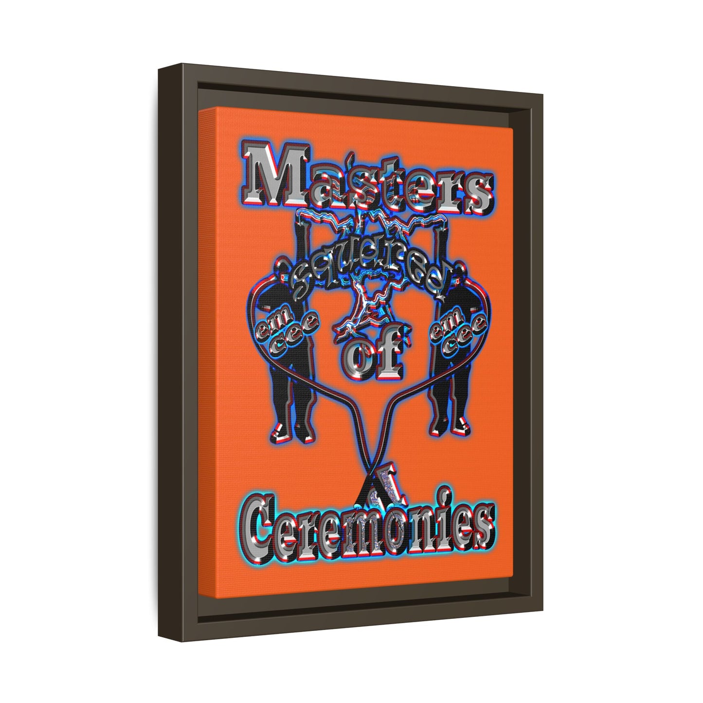 em cee squared - framed canvas art (orange)