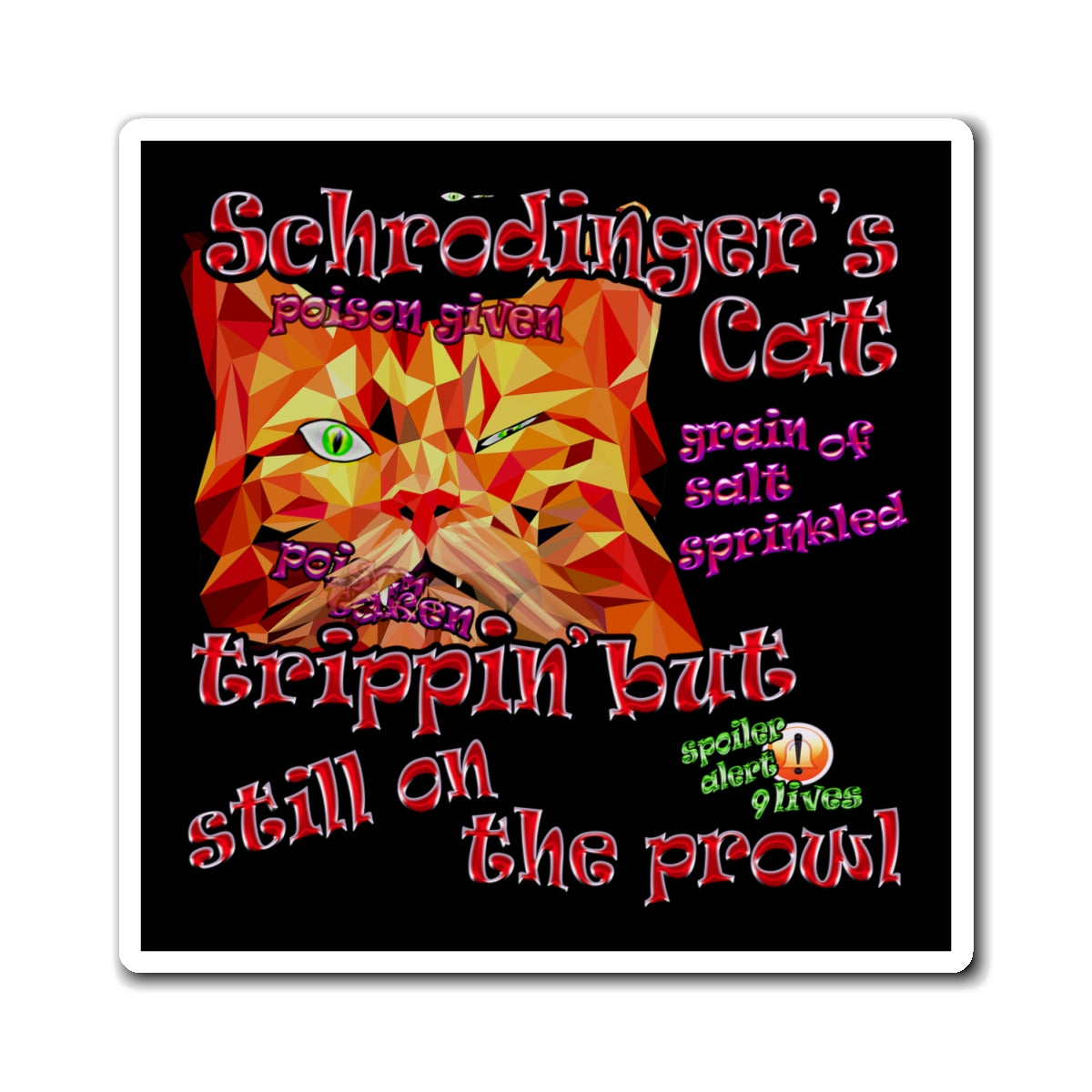 schrodinger's cat - Magnets - (black)