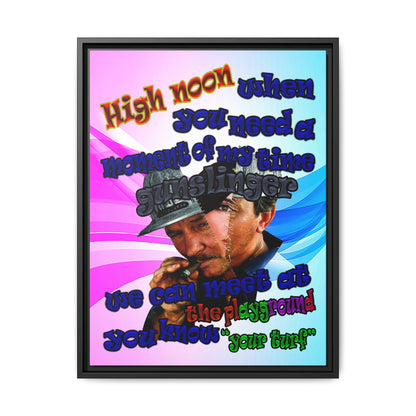 high noon - framed canvas art (light blue-pink wave)