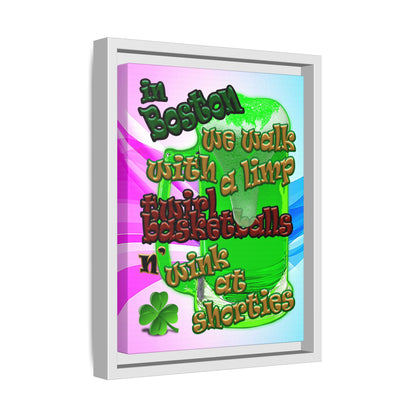 celtics logo - framed canvas art (light blue-pink wave)