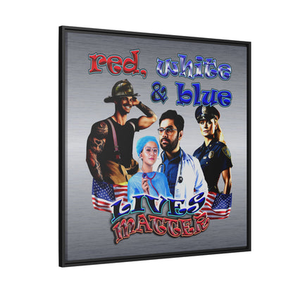 rw&b lives matter - framed canvas art (brushed nickel)