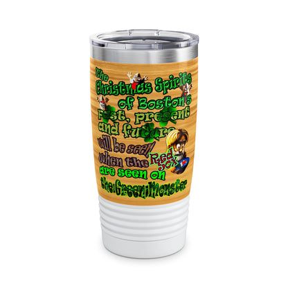 christmas spirits of boston - Ringneck Tumbler, 20oz (butterscotch wood finish)
