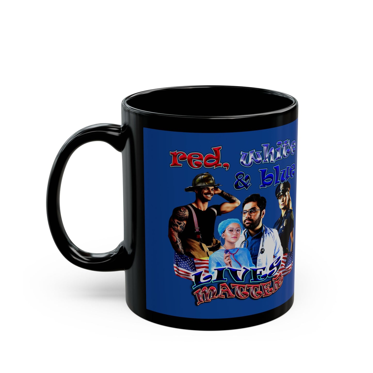 rw&b lives matter - Black Mug (dark blue)