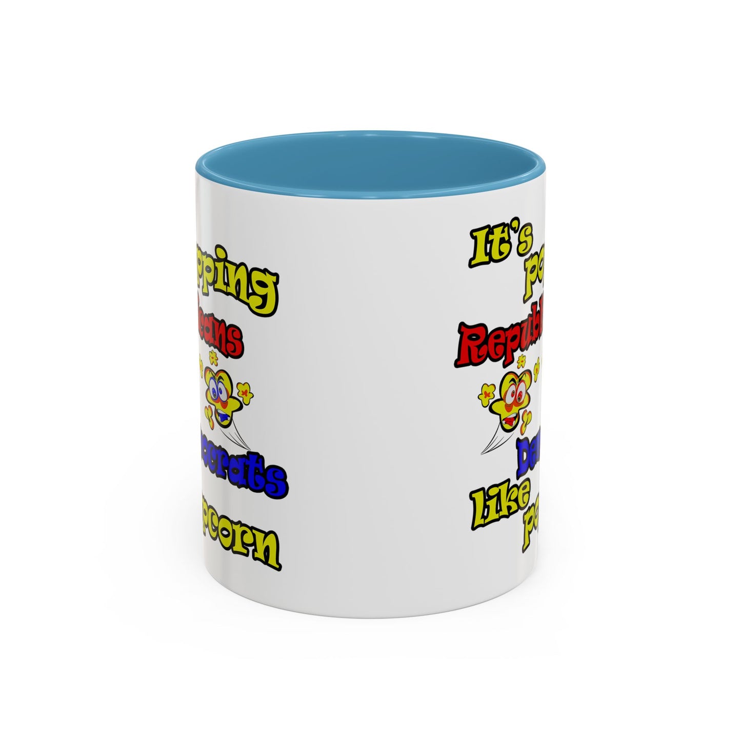 popping like popcorn - Accent Mug (white)