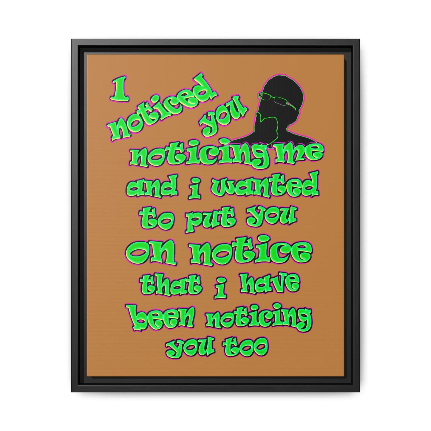 noticed you noticing - framed canvas art (light brown)