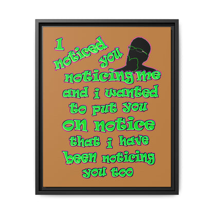 noticed you noticing - framed canvas art (light brown)