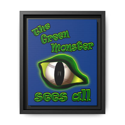 green monster - framed canvas art (dark blue)
