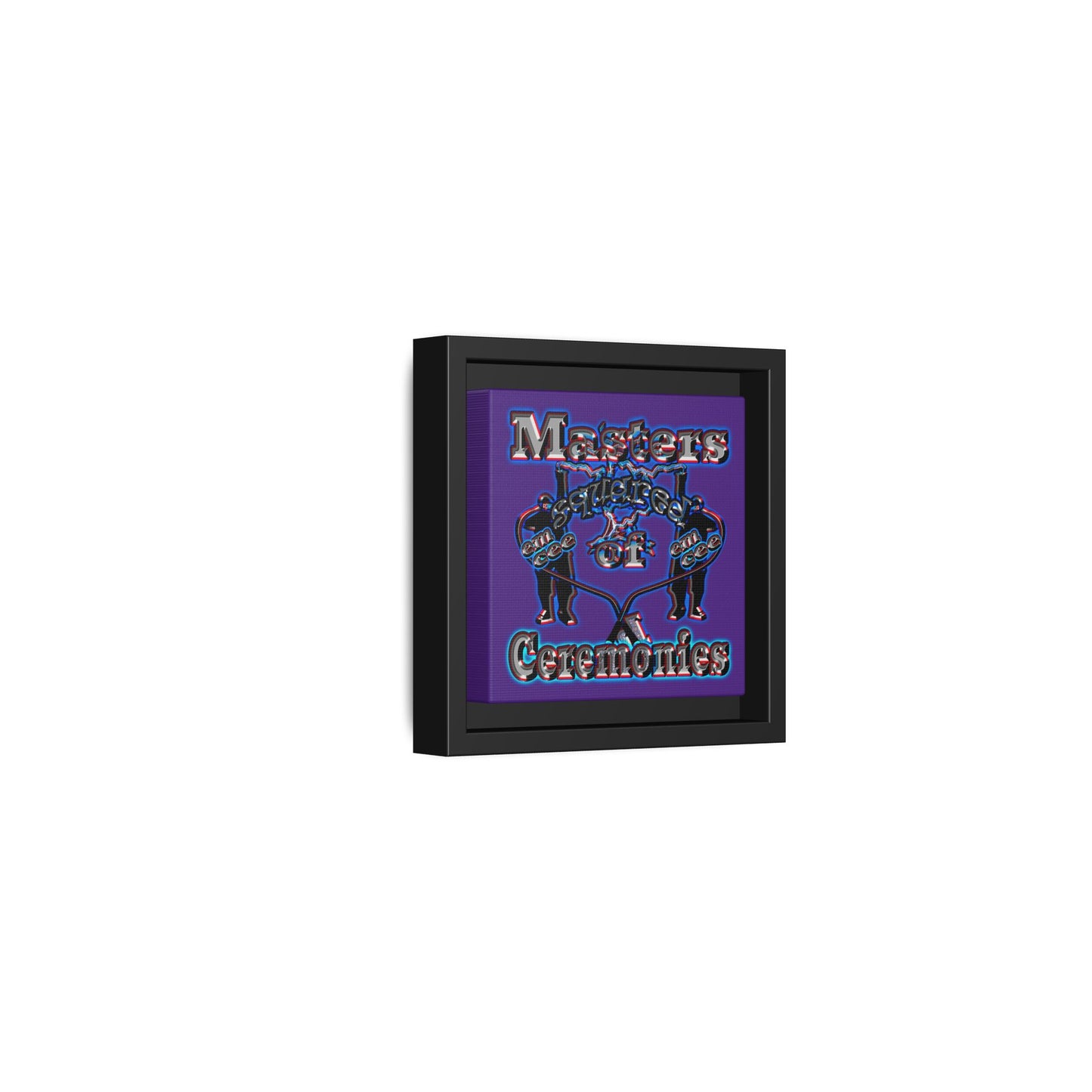 em cee squared - framed canvas art (purple)