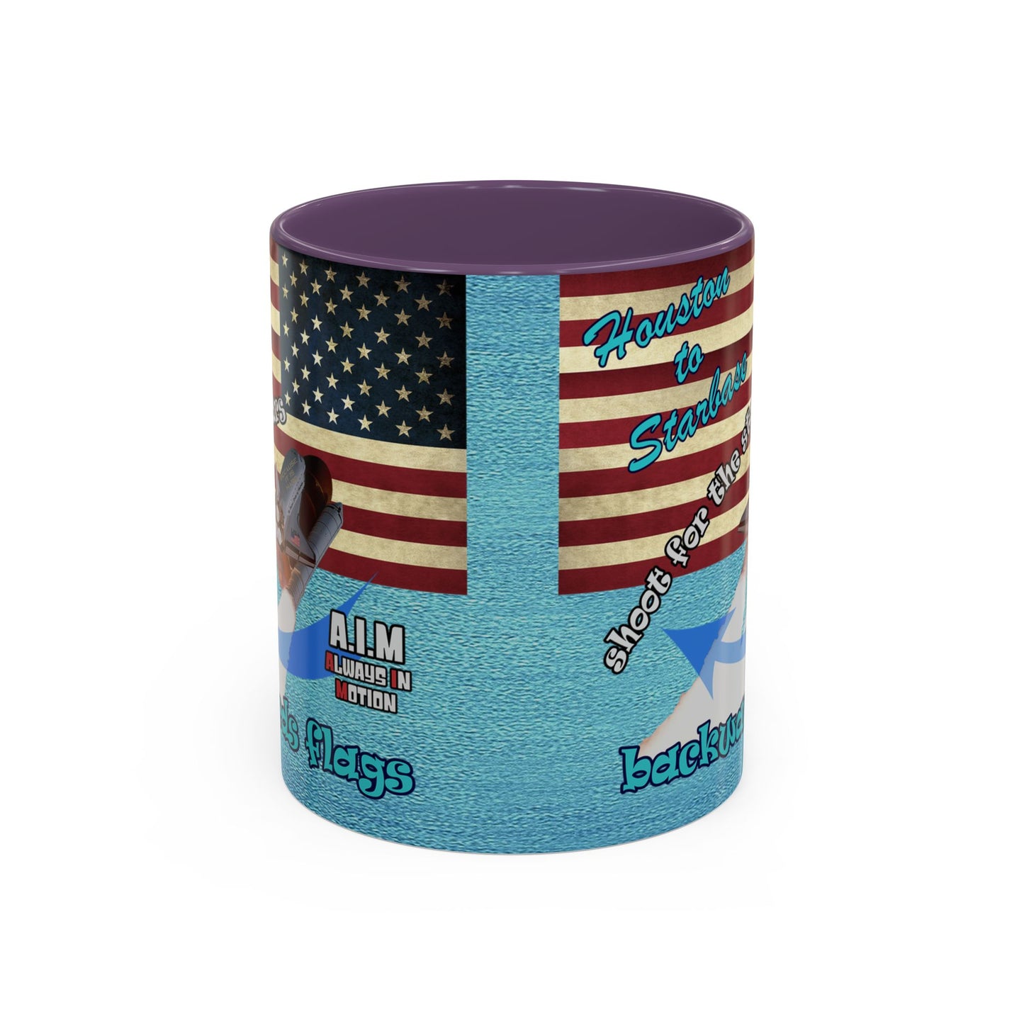 shoot for the stars - Accent Mug (faded blue)