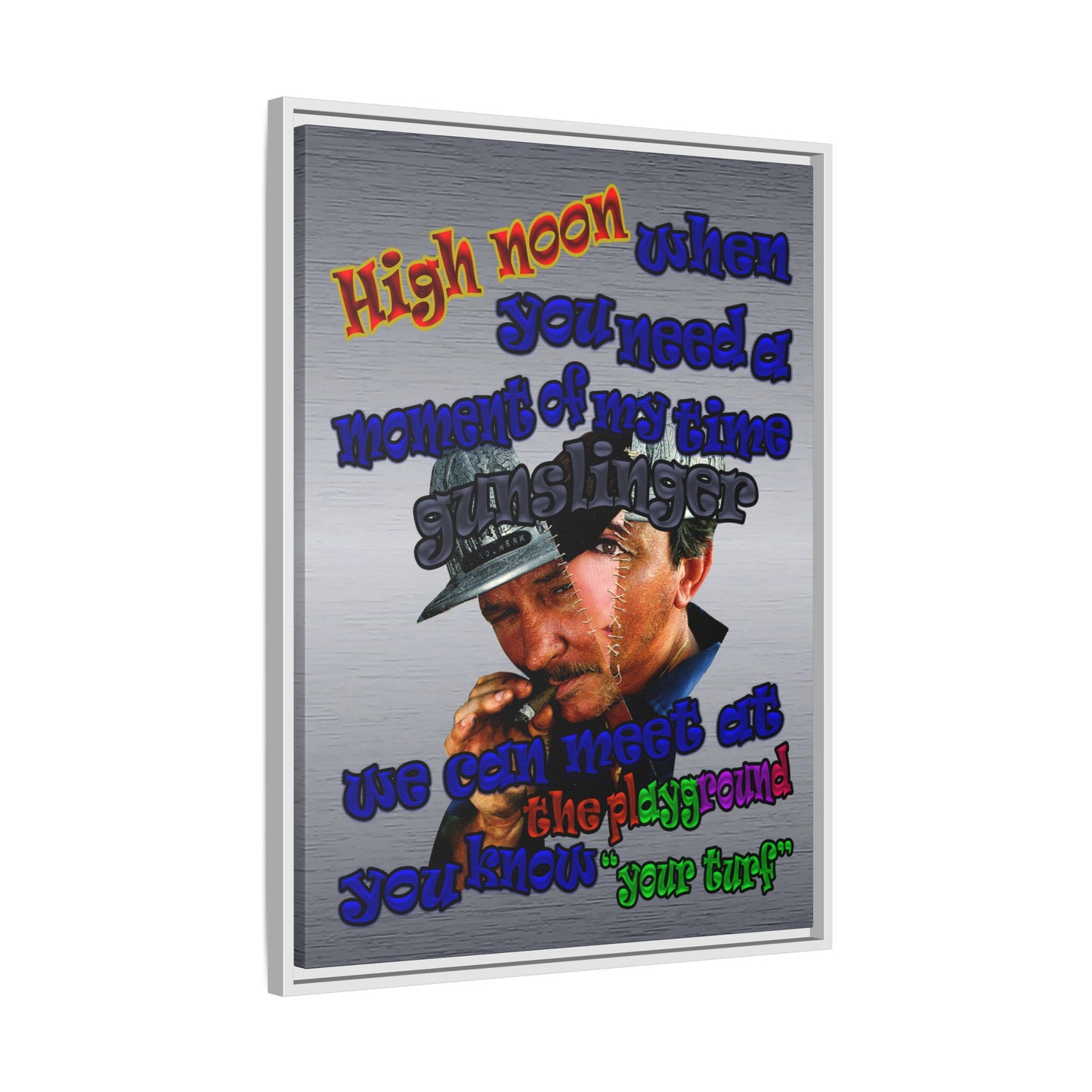 high noon - framed canvas art (brushed nickel)