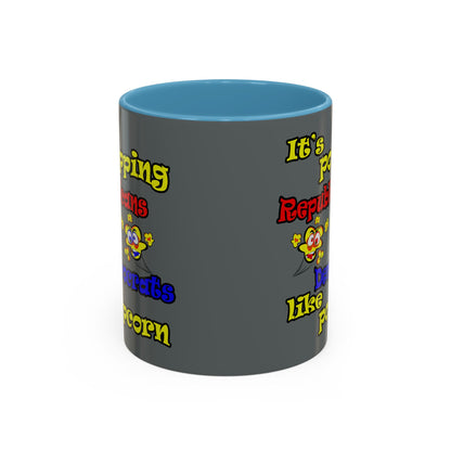 popping like popcorn - Accent Mug (dark grey)