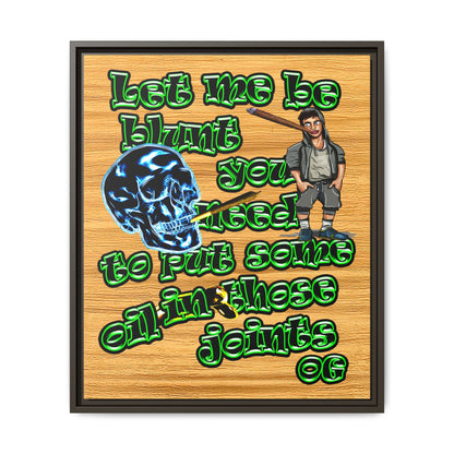 og - framed canvas art (butterscotch wood finish)