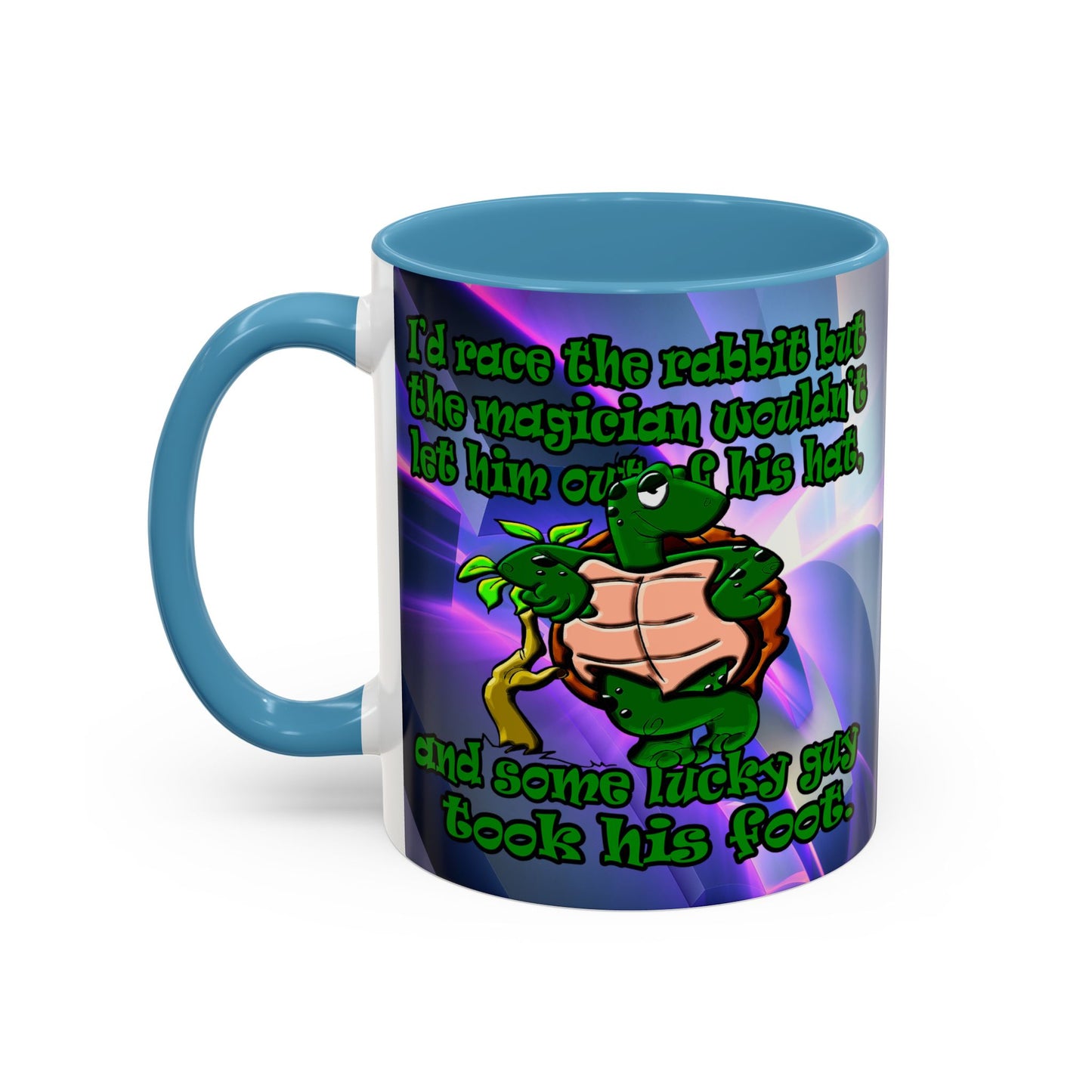 turtle race - Accent Mug (grey-pink wave)