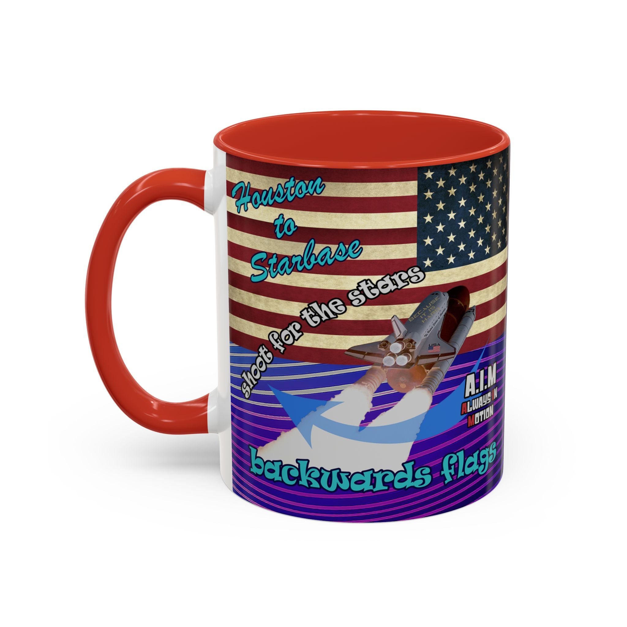 shoot for the stars - Accent Mug (purple wave)