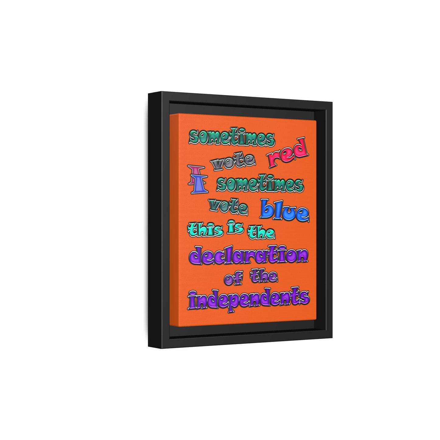 declaration of the independents - framed canvas art (orange)