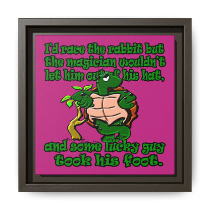 turtle race - framed canvas art (pink)