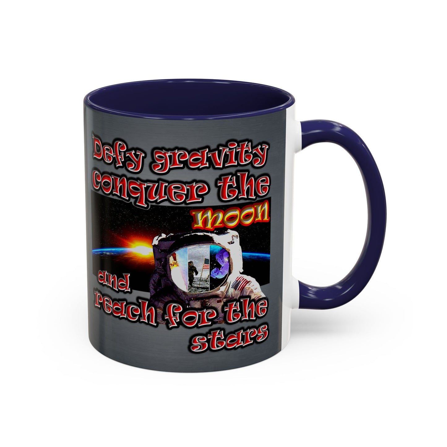 defy conquer reach - Accent Mug (grey-light grey)