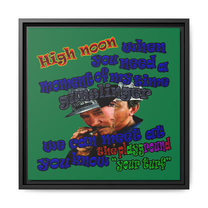 high noon - framed canvas art (dark green)