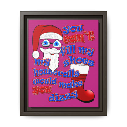 santa's shoes - framed canvas art (pink)