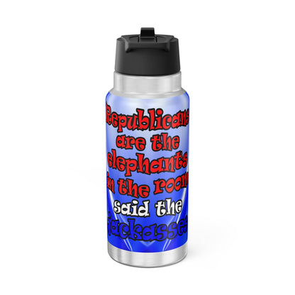 donkeys and elephants - Gator Tumbler, 32oz  (blue-white wave)