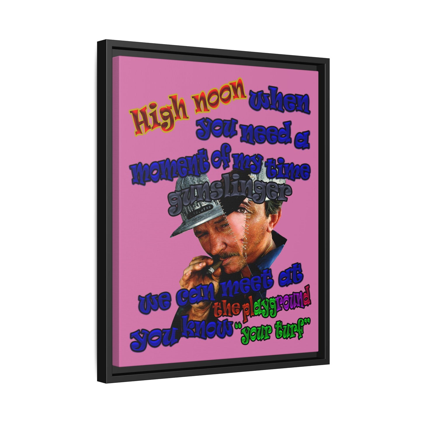 high noon - framed canvas art (light pink)