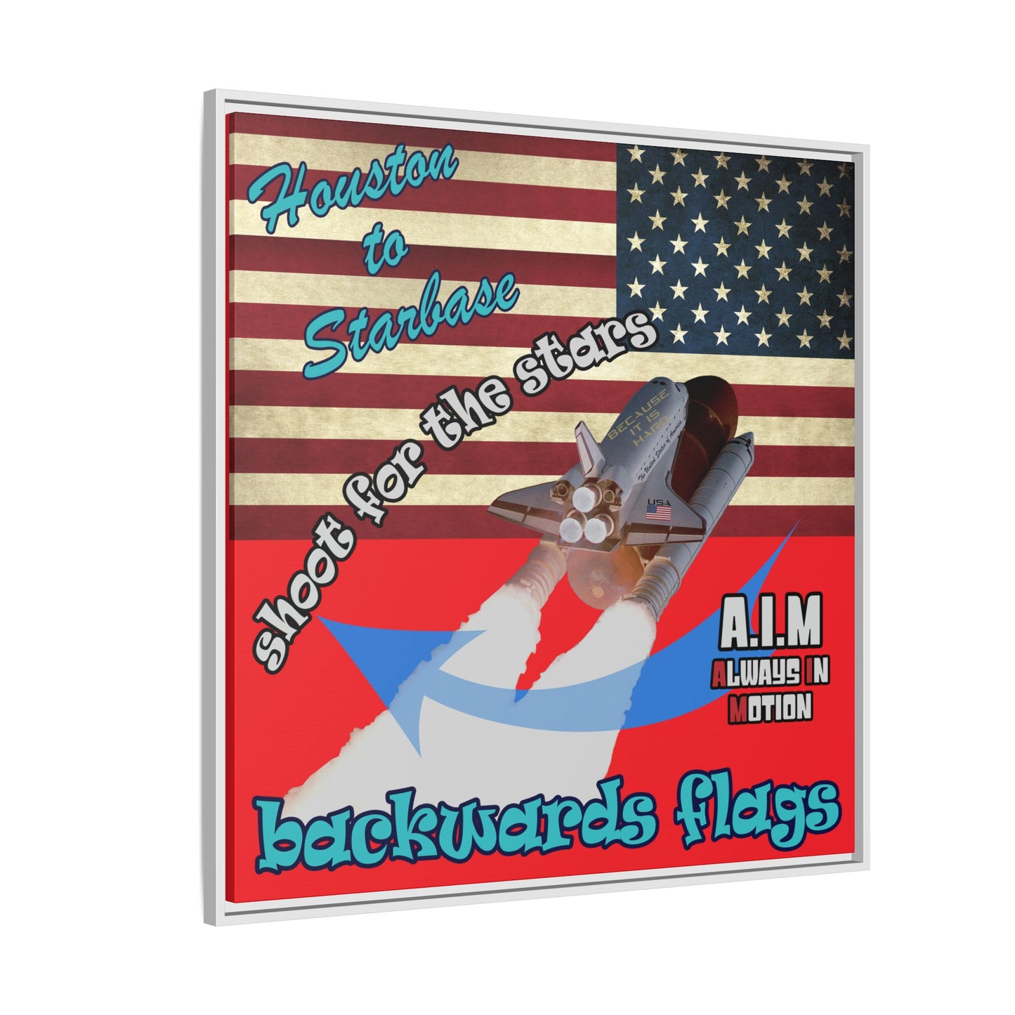 shoot for the stars - framed canvas art (red)