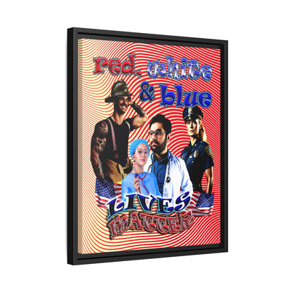 rw&b lives matter - framed canvas art (yellow-orange wave)