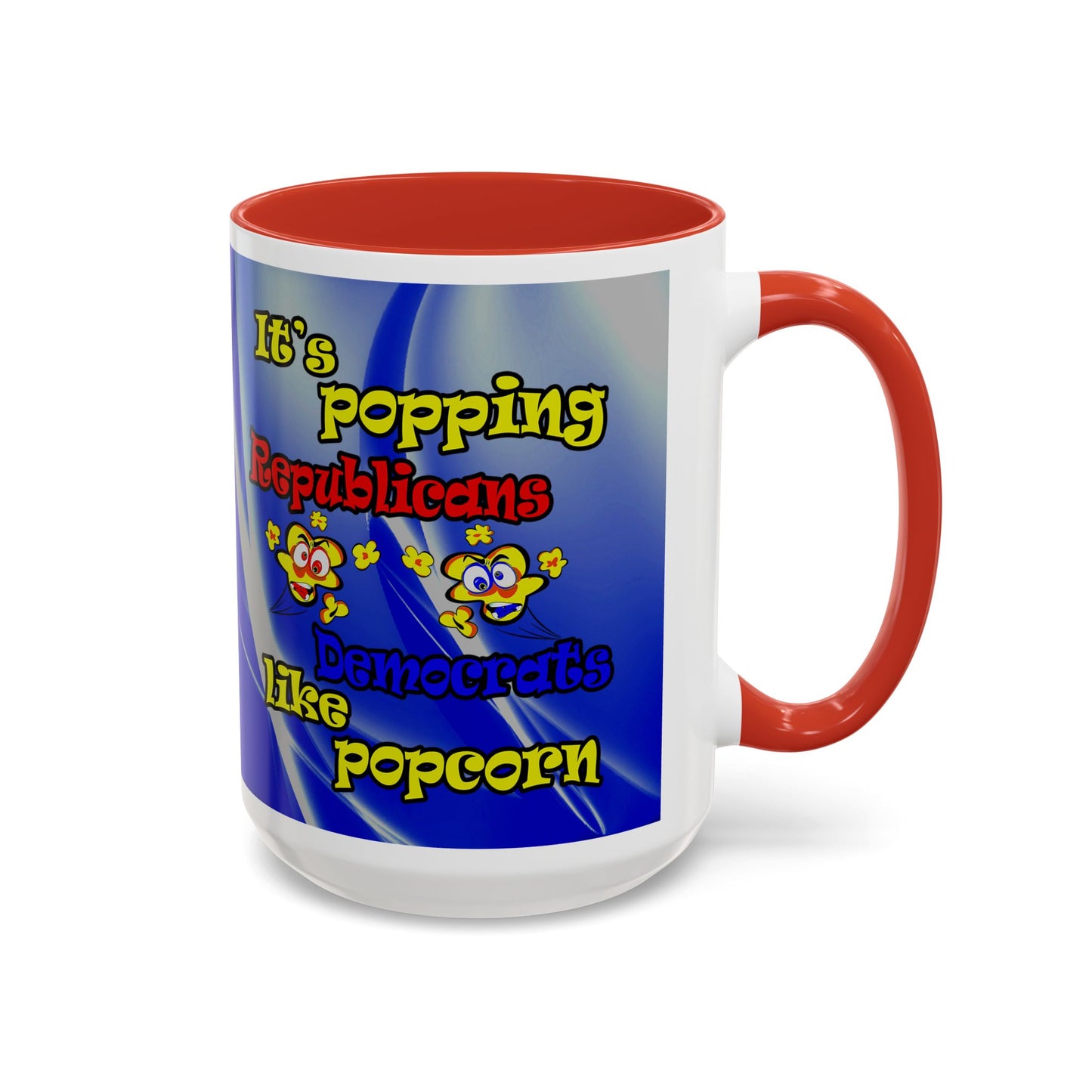 popping like popcorn - Accent Mug (blue-white wave)