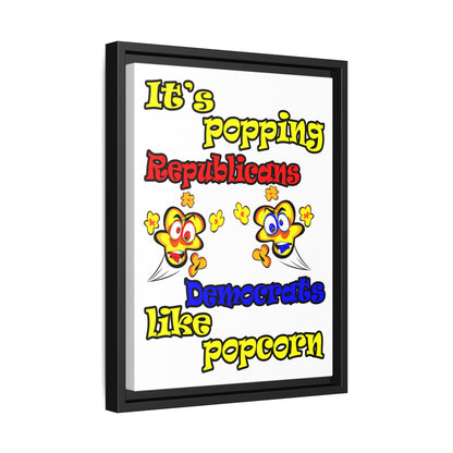 popping like popcorn - framed canvas art (white)