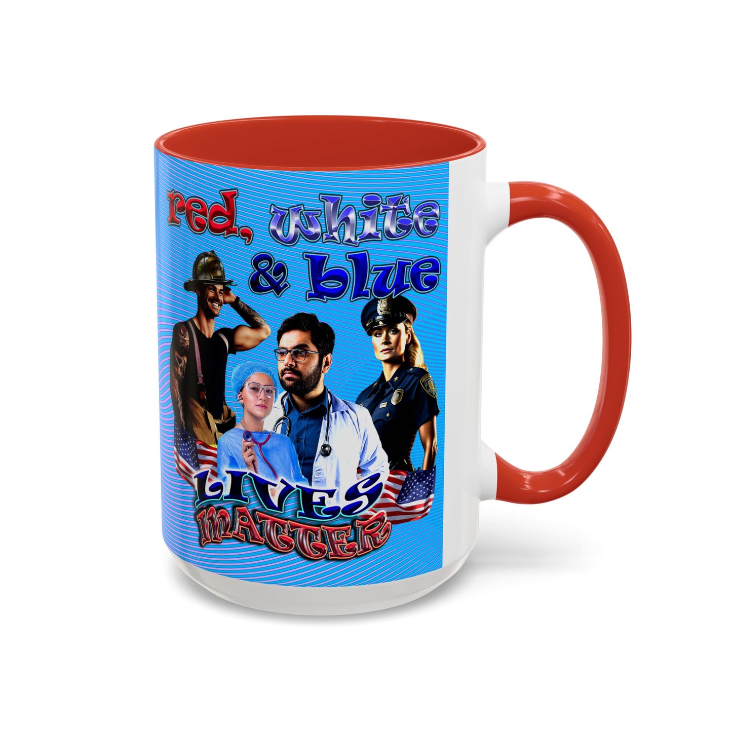 rw&b lives matter - Accent Mug (light blue-purple wave)