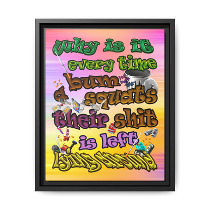 the bum's shit - framed canvas art (color blur)