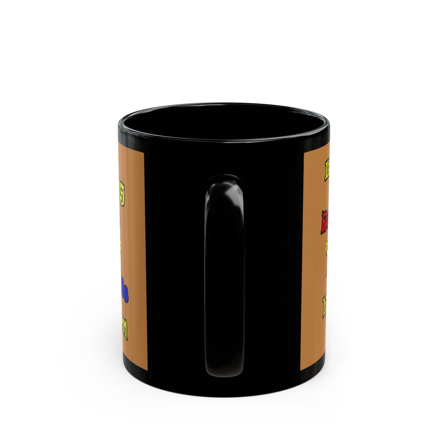 popping like popcorn - Black Mug (light brown)
