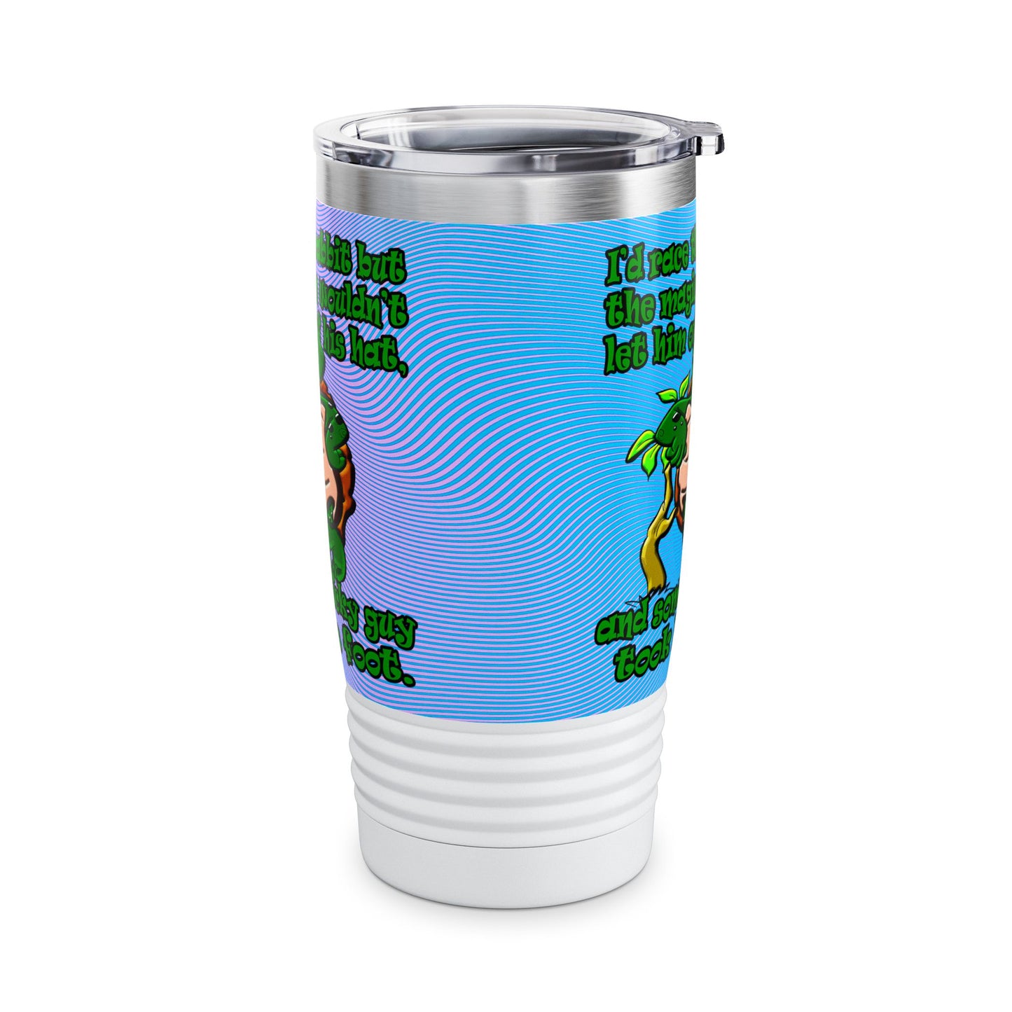 turtle race - Ringneck Tumbler, 20oz (light blue-purple wave)