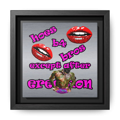 hoes b4 bros - framed canvas art (brushed nickel)